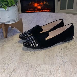 Stokton Velvet Flats with Studs